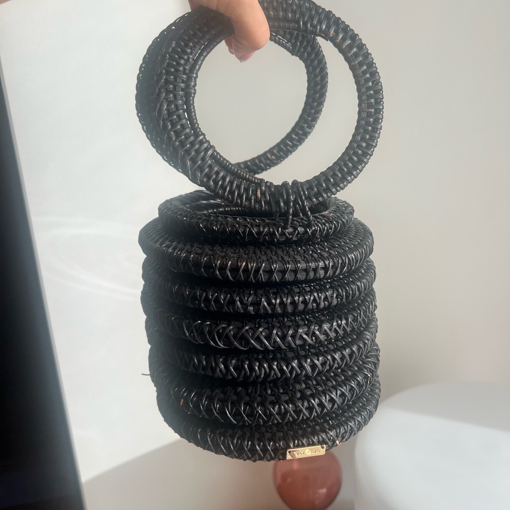 Cult Gaia Accordion Purse Black